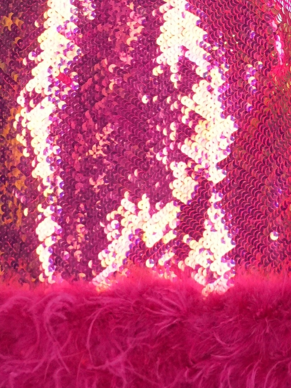 Nadine Merabi Roxy/Mia pink sequin feather mini skirt NWT Size S/M - Picture 7 of 9